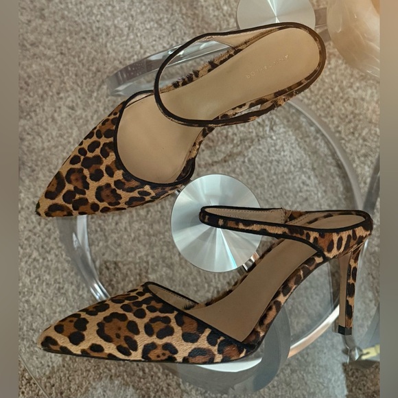 Ann Taylor Leopard Print Calf Hair Heels - Picture 1 of 6